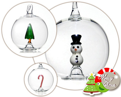 Cute blown glass Christmas ornaments