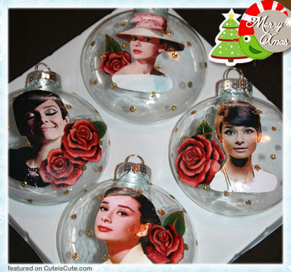 Christmas ornament with Audrey Hepburn