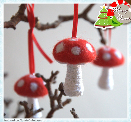 Cute mushroom Christmas decoration
